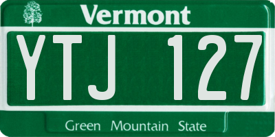 VT license plate YTJ127