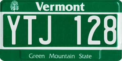 VT license plate YTJ128