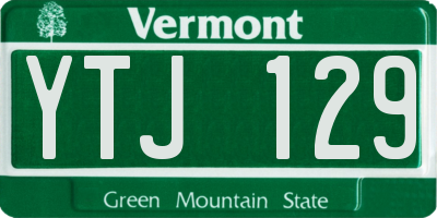 VT license plate YTJ129