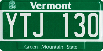 VT license plate YTJ130