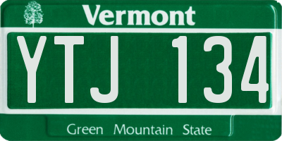VT license plate YTJ134