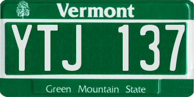 VT license plate YTJ137