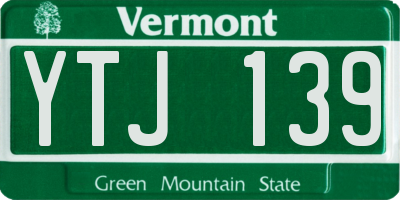 VT license plate YTJ139