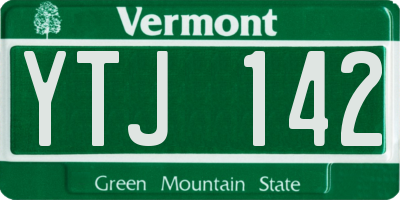 VT license plate YTJ142