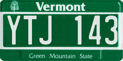 VT license plate YTJ143