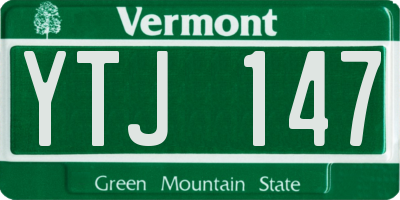 VT license plate YTJ147