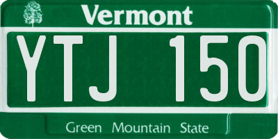 VT license plate YTJ150