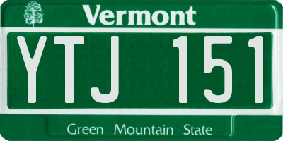 VT license plate YTJ151