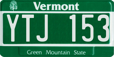 VT license plate YTJ153