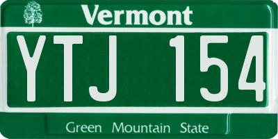 VT license plate YTJ154