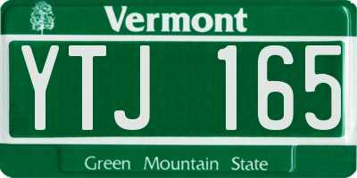 VT license plate YTJ165