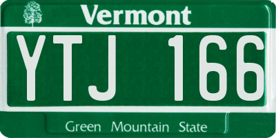 VT license plate YTJ166