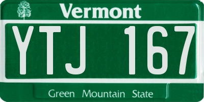 VT license plate YTJ167