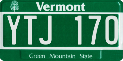 VT license plate YTJ170