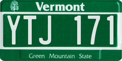 VT license plate YTJ171