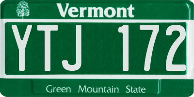 VT license plate YTJ172