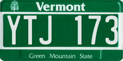 VT license plate YTJ173