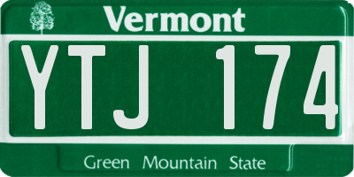 VT license plate YTJ174