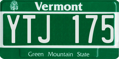 VT license plate YTJ175