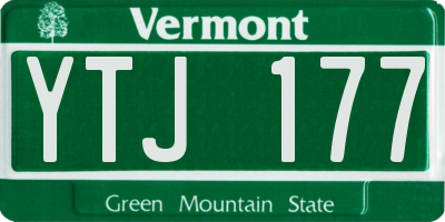 VT license plate YTJ177