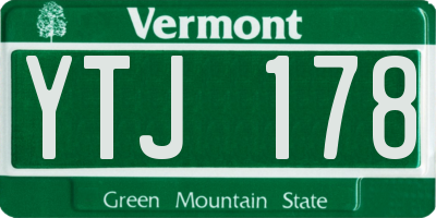 VT license plate YTJ178
