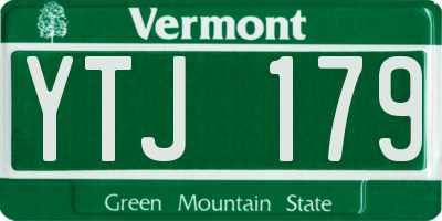 VT license plate YTJ179