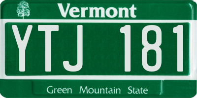 VT license plate YTJ181