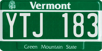 VT license plate YTJ183