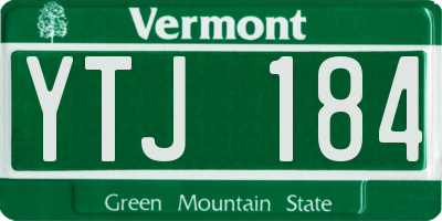 VT license plate YTJ184
