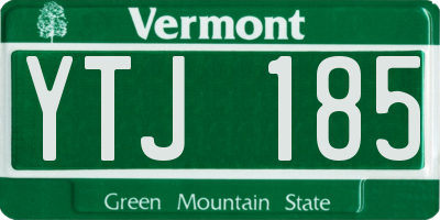 VT license plate YTJ185