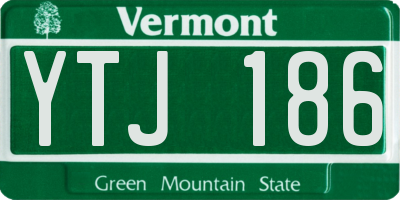 VT license plate YTJ186