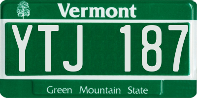 VT license plate YTJ187