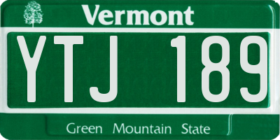 VT license plate YTJ189