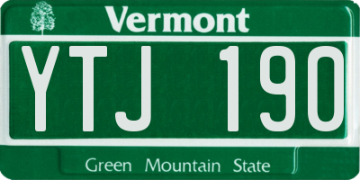 VT license plate YTJ190