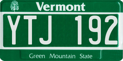 VT license plate YTJ192