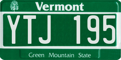 VT license plate YTJ195