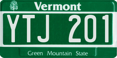 VT license plate YTJ201