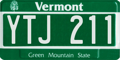 VT license plate YTJ211