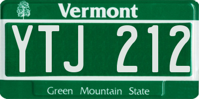 VT license plate YTJ212