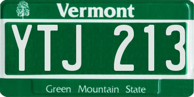 VT license plate YTJ213