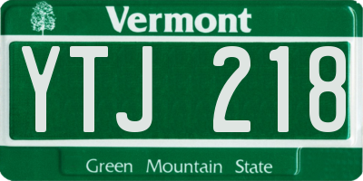 VT license plate YTJ218