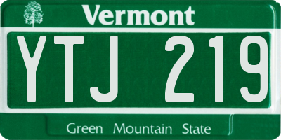 VT license plate YTJ219