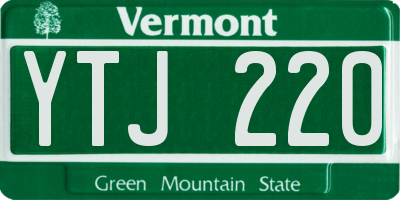 VT license plate YTJ220