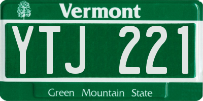 VT license plate YTJ221