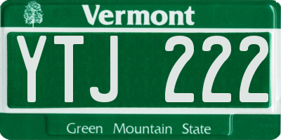 VT license plate YTJ222
