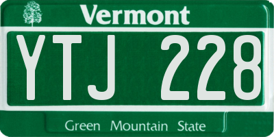 VT license plate YTJ228