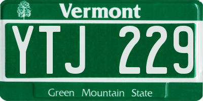 VT license plate YTJ229