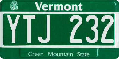 VT license plate YTJ232