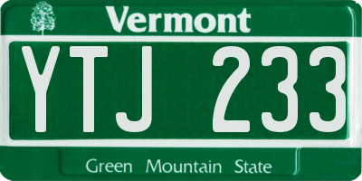 VT license plate YTJ233