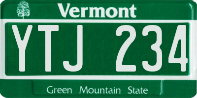 VT license plate YTJ234